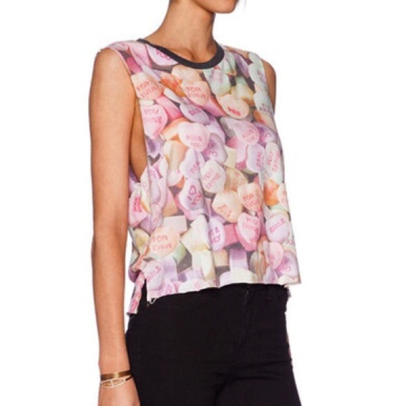 Chaser New Candy Print Sweet Hearts tee S - Picture 4 of 9